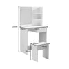 Wood White Corner Dressing Table Bedroom Makeup Desk With Stool Drawer Modern