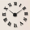 3D DIY Extra Large Roman Numerals Luxury Mirror Wall Sticker Clock Home Decor UK