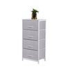 Fabric Storage Unit Cabinet End Side Table w/ 4 Drawers Bedroom Hallway Grey UK
