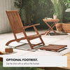 Wooden Steamer Chair with Cushion Outdoor Garden Patio Seat