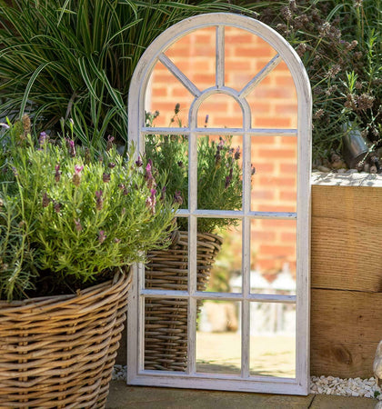 Rustic Look Window Style Arch Mirror Garden Home Wall Mounted Vintage Outdoor 69
