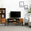 Dark Brown TV Stand Scandinavian Retro Unit Wooden Media Cabinet Side Vintage
