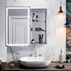 LED Sliding Door Bathroom Mirror Cabinet With Shelf Storage IP44 Rated 430x690mm