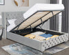 Ottoman Bed Small Double King Size Storage Gas Lift Up Velvet Bed Frame Bedroom