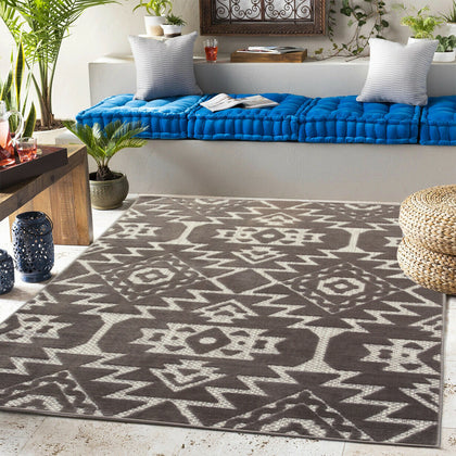 Modern Grey Garden Rug Washable Hard Wearing Outdoor Rug Small Large Area Rugs