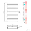 Bathroom Towel Rail Radiator Designer Flat Panel Chrome Heated Warmer Rad