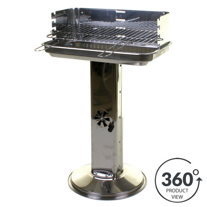 BBQ Barbecue Stainless Steel Pillar Outdoor Garden Patio Cooker Grill Party Food