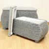 Pair Of Grey Storage Trunks/Benches Woven Blanket Box/Stool Bedding Toy Chest