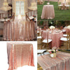 48''x72'' Gold Rose Sparkly Sequin Tablecloth Background Wedding Party Decor