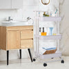 3 Tier Kitchen Trolley Cart on Wheels Slim Rolling Storage Tray Rack with Handle