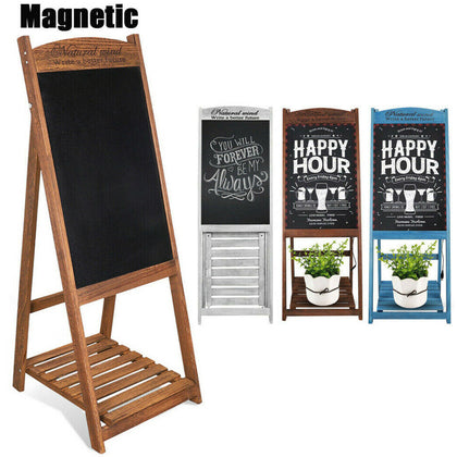 Vintage Sidewalk A-Frame Chalkboard Menu Sign Board Double Sided For Restaurant