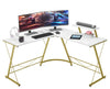 L-shaped Computer Desk White Corner Table Workstation Home Office Furniture Top