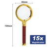 Handheld Magnifying Glass 90mm 15x Magnifier Loupe Reading Jewelry Aid Big Large