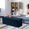 Folding Storage Ottoman Bench Tufted Faux Leather Toy Box Foot Stool Bench Seat
