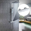 Square Thermostatic Shower Bar Mixer Valve Tap Chrome Bathroom Twin Outlet