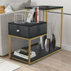 2 Tier Antique End Table Sofa Side Coffee Snack Drawer Storage Side Narrow Table