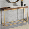 Narrow Solid Wood Console Table with Storage -