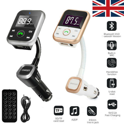 USB Car Bluetooth FM Transmitter Wireless Radio Adapter Charger w/ MP3 Player KT