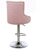 Pink Bar Stools, SET OF 2 Linen Button Detail Premium Monteray swivel Bar Stools (PINK)