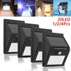 1/2/4pc LED Solar Powered Motion Sensor Light Outdoor Garden Security Wall Light