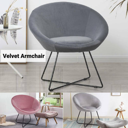 Velvet Fabric Vanity Stool Bedroom Makeup Dressing Table Desk Chair Padded Seat