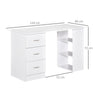 Computer Desk w/ Storage, Writing Study Table for Home Office,White