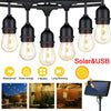 USB& Solar 49FT Waterproof Outdoor String Light LED Bulbs Garden Yard Decor Lamp