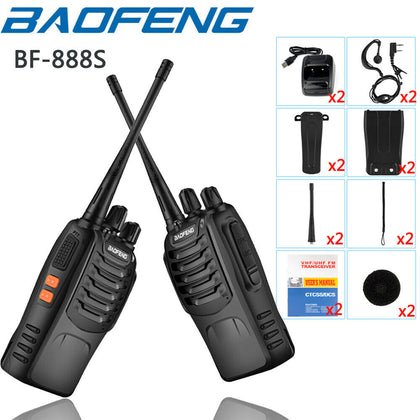 2 Packs Baofeng BF-888S UHF 400-470MHz 16CH Two-way Ham Radio Communication