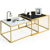 Set of 2 Nesting Coffee Table Modern Side End Table Set Metal Home Living Room