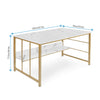 Computer Desk Laptop PC Study Table Desk with Bookhelf Workstation Marble Effect
