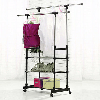 Clothes Rail Rack Garment Dress Hanging Display Stand Shoe Rack Storage Shelf U