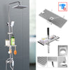 Bathroom Shelf Rack Storage Adjustable Holder Shower Rod Mounted Shampoo Basket