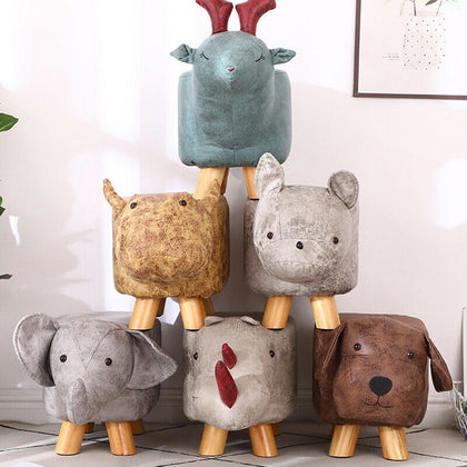 Animal Ottoman Footstool Padded Cushion Pouffe Stool Rest Children Toy Kid Chair