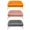 Modern 2 Seater Sofa Armchair Loveseat Scalloped Accent Couch Settee Metal Frame