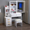 Dressing Table With Drawers Mirror Stool Set Makeup Desk Vanity Table Uxusosiimj