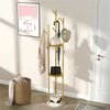 Metal Coat Rack Stand Golden Pole Hooks Hanger Stable Marble Base Tree Standing