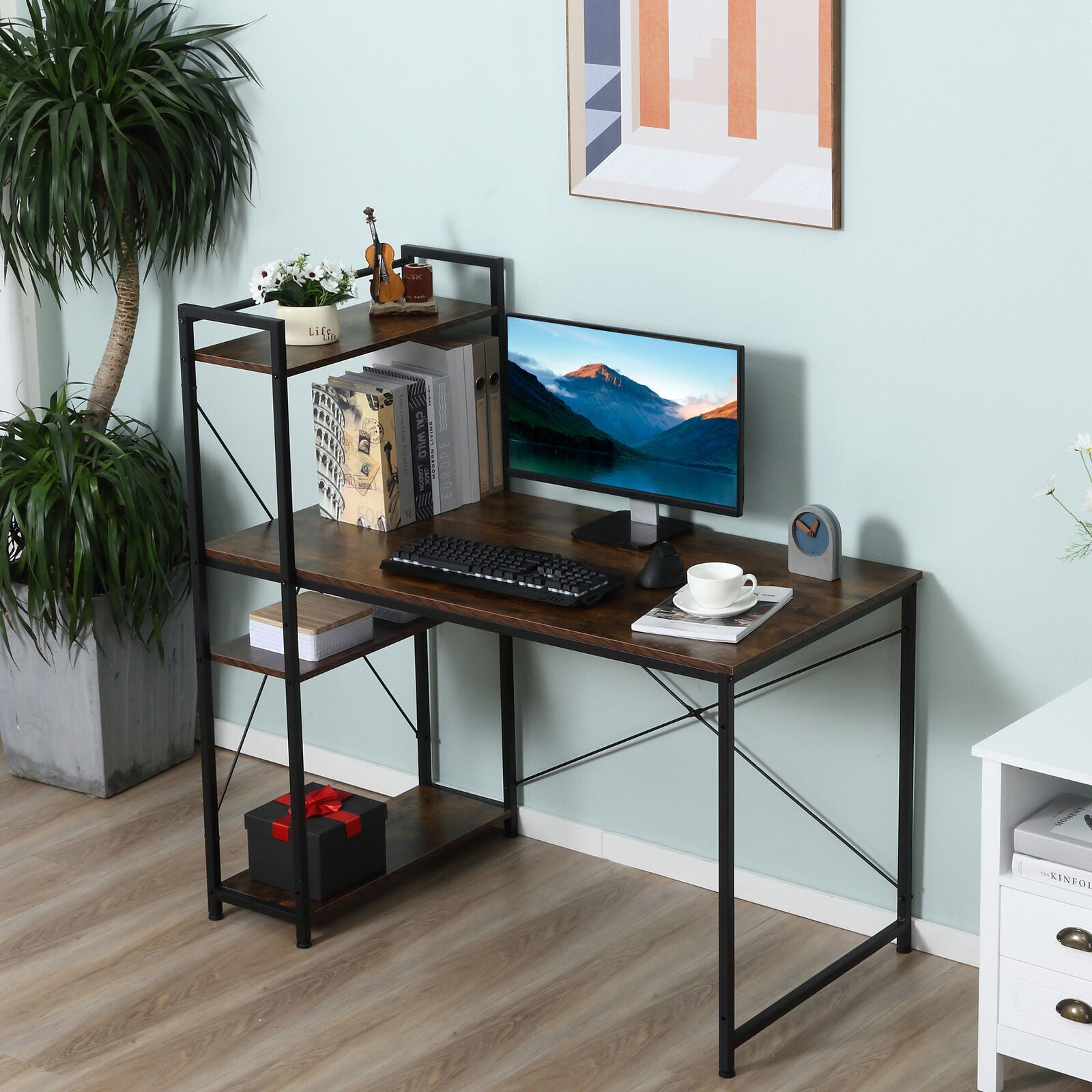 Writing Computer Table Industrial Large Office Desk Metal Vintage Writing Computer Table Shel ...