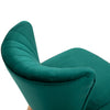 Luxury Velvet-Feel Accent Chair Padding Wood Frame Legs Home Green