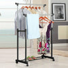 Metal Clothes Double Rail Rolling Heavy Duty Garment Hanging Rack Shelf Display
