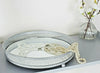 Round Silver Mirror Candle Table Centrepiece Serving Tray Decorative Plate 25cm