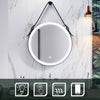 Black Round LED Bathroom Mirror with Touch Sensor Wall Mounted Demister Anti-fog