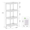 Mondeer 4-Tier Storage Trolley Storage Shelf with Wheels Kitchen Bathroom White