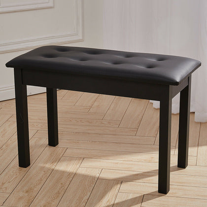 Faux Leather Black Dressing Table Stool Vanity Ottoman Storage Pouffe Bench Seat