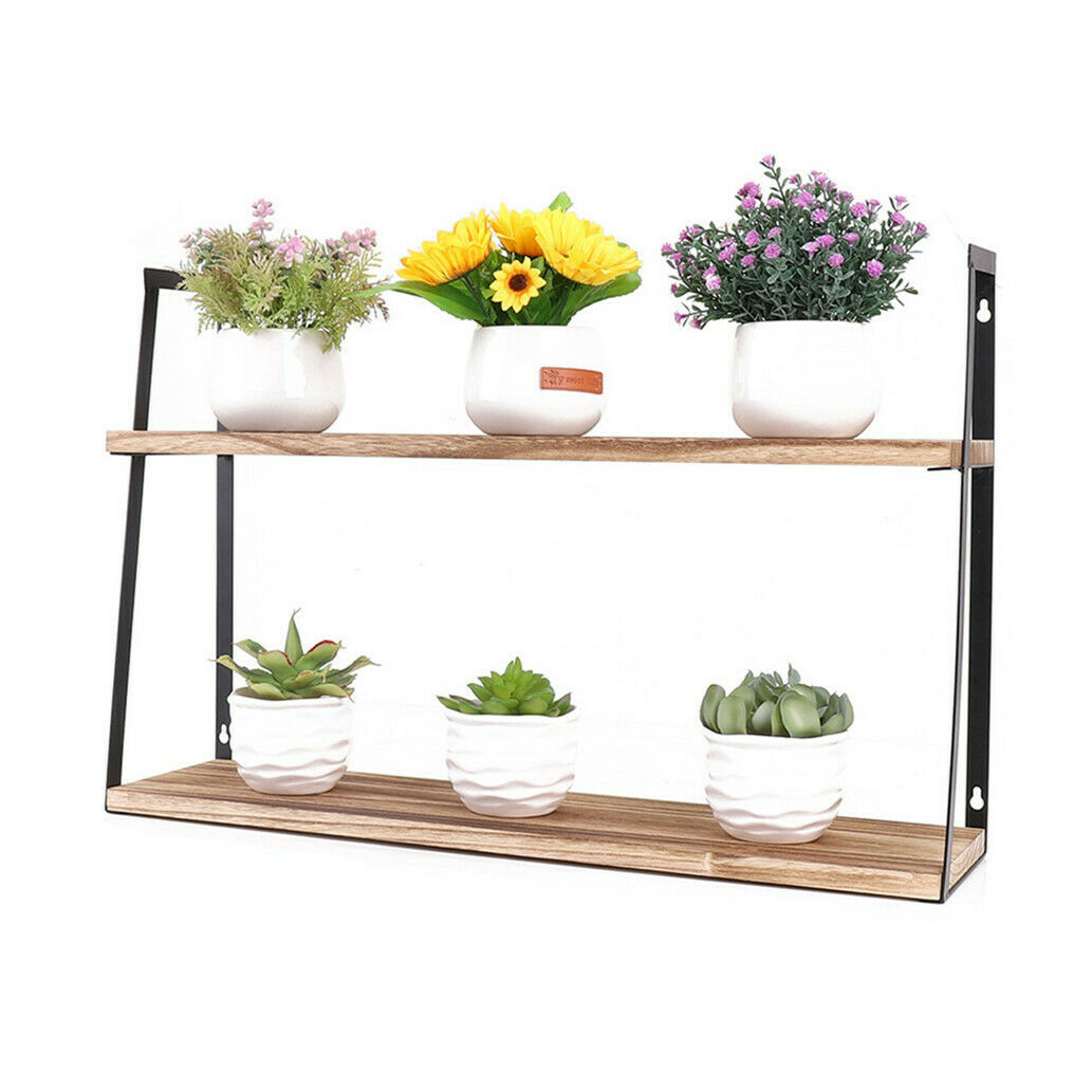 2 Tier Wall Shelf Display Storage Shelving Hanging Desk Organiser Floating Unit