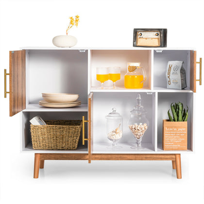 3-Door Sideboard w/Storage Compartments Modern Standing Cabinet Buffet TV Stand