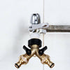 3/4'' 2-Way Double Garden Brass Tap Water Hose Pipe Splitter Adapter Connector