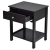 Set of 2 2-Tier Nightstand Modern Sofa Side Table Bedroom End Table w/ Drawer
