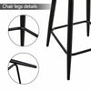 Grey Bar Stools Set of 2 Velvet Breakfast Bar Chairs Metal Legs 65 cm seat High