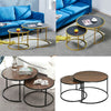 Marble Vein Round Coffee Tables Set Sofa Side Nested End Tables Living Room Home
