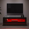 High Gloss TV Stand Black Unit Cabinet with RGB LED Light 2 Drawers 120cm Modern
